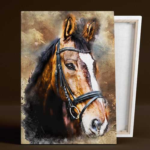 Personalized Horse Art Canvas | Custom Horse Paintings on Canvas | Personalized Horse Portraits - FromPicToArt