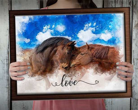 Personalized Horse Gift for Women | Custom Horse Paintings on Canvas - FromPicToArt