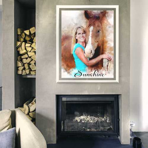 Personalized Horse Gift for Women | Custom Horse Paintings on Canvas - FromPicToArt