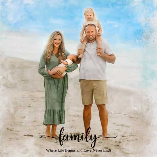 Personalized Mothers Day Gift | Custom Portrait Painting from Photo | Gift for Mother's Day - FromPicToArt