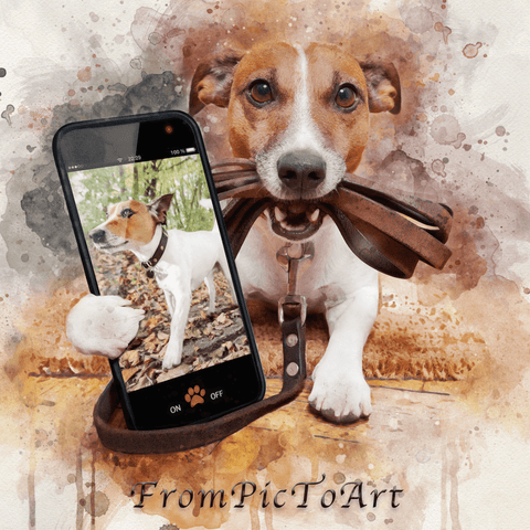 Personalized Pet Painting 🐶🐾🐈 Custom Dog and Cat Portraits from Photo - FromPicToArt