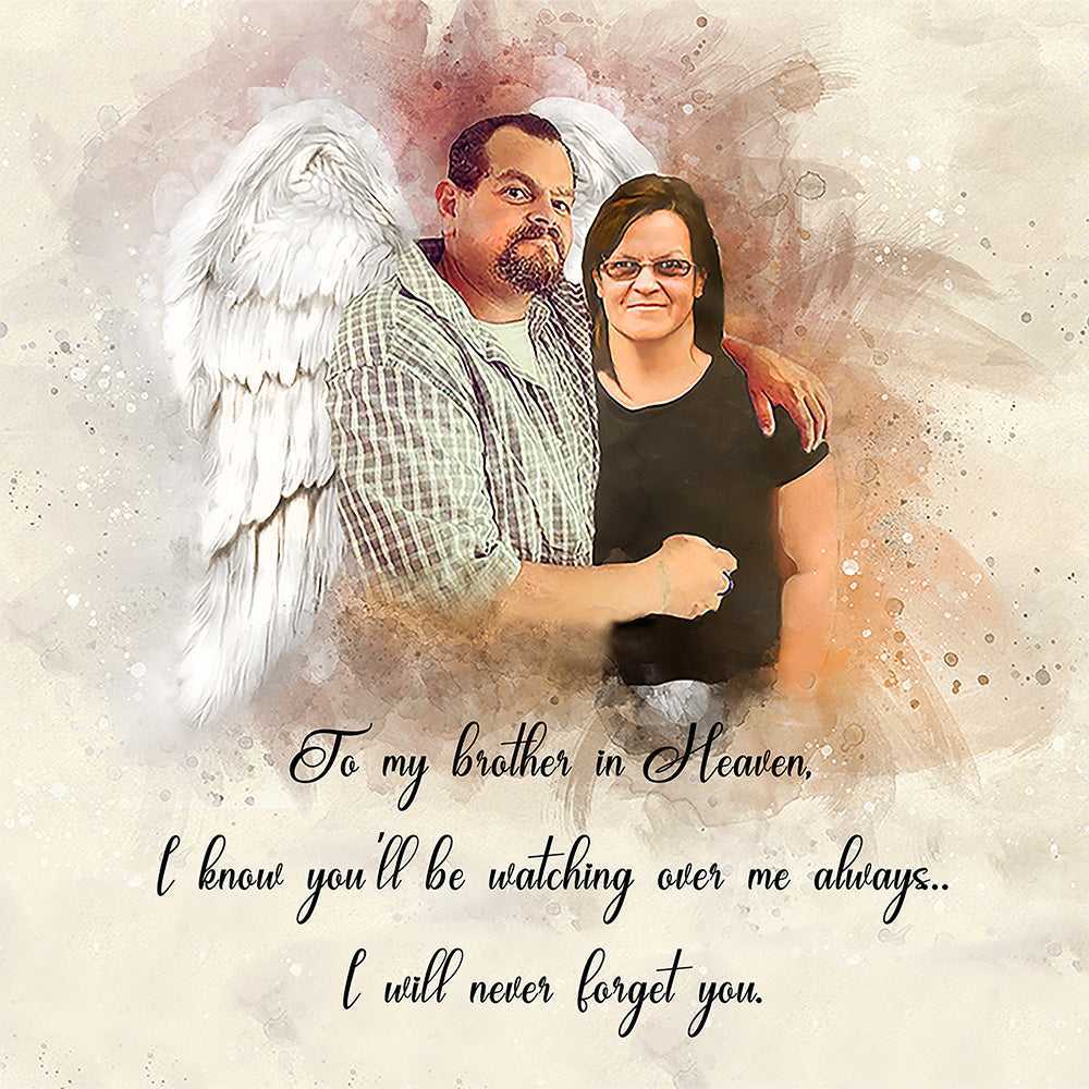 🌈 Personalized Sympathy Gift | Custom Memorial Painting | Loss of Loved One | Family Portrait from Photo | Painting From Photo - FromPicToArt