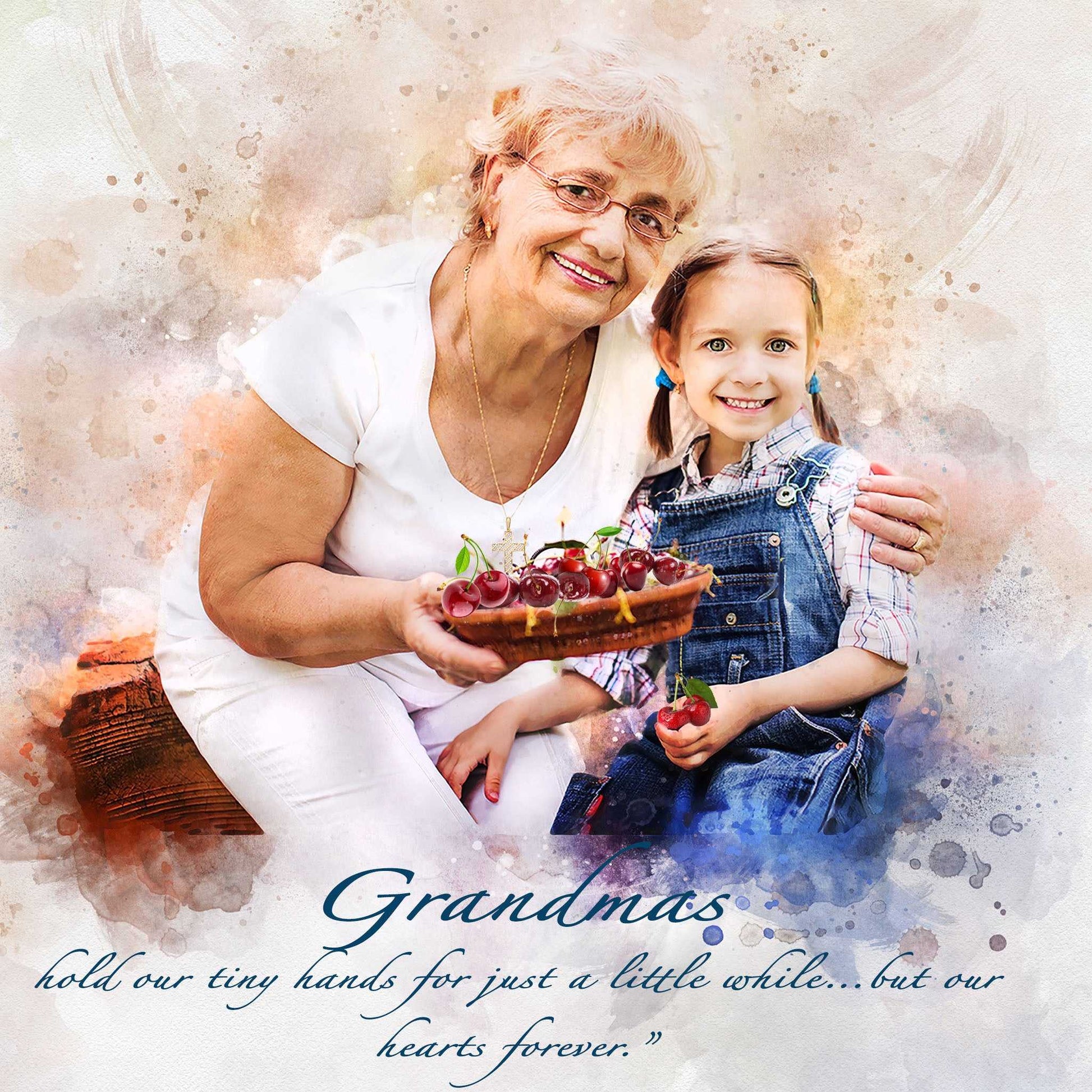 🌈 Personalized Sympathy Gift | Custom Memorial Painting | Loss of Loved One | Family Portrait from Photo | Painting From Photo - FromPicToArt