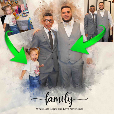 Picture of Loved one who Passed, Custom Picture with Deceased Loved One in Background, Add People into a Picture - FromPicToArt