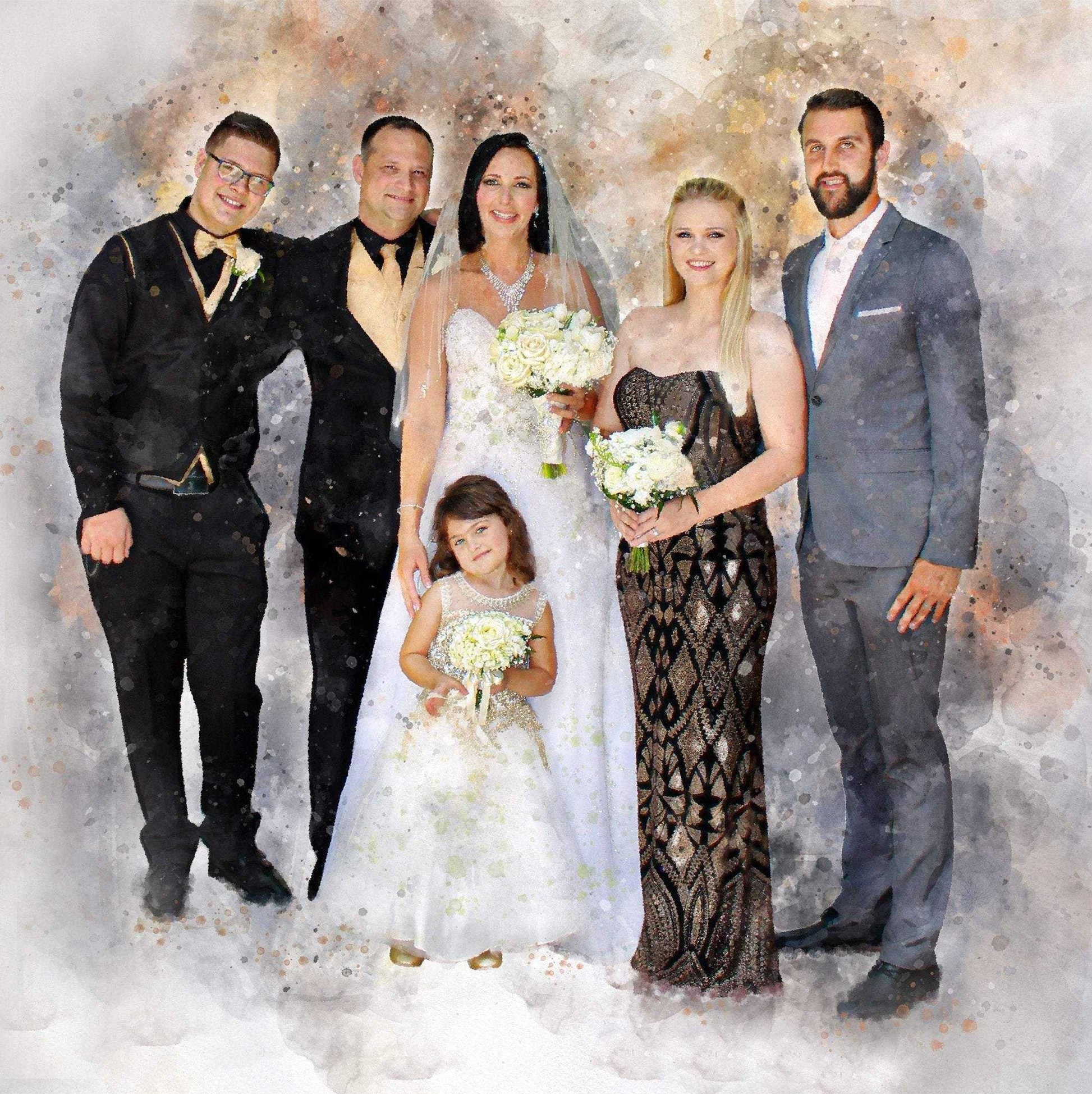 Picture to Painting, Custom Painting, Family Portrait Painting from Photo - FromPicToArt