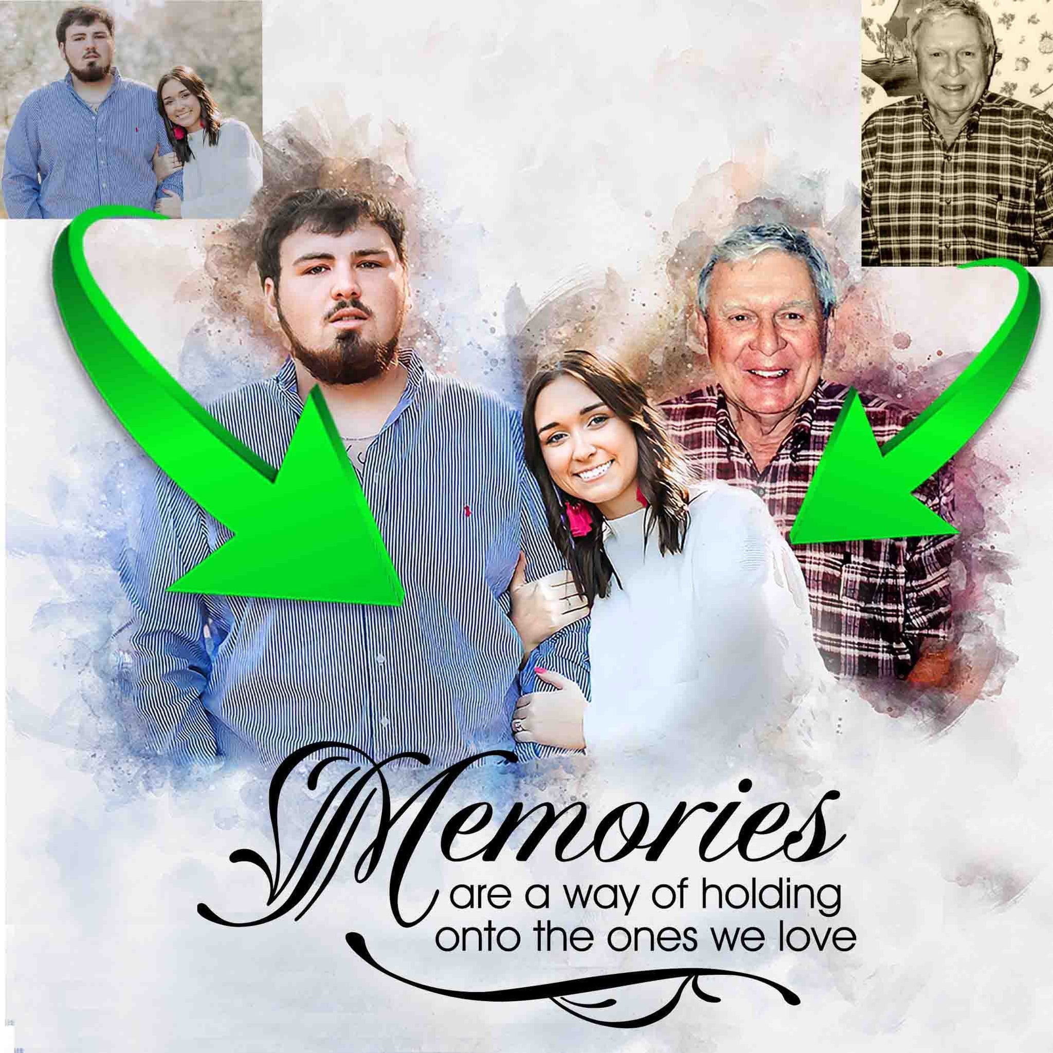 🕊️🙏🕯️ Pictures of Loved Ones Together | Incorporating a Lost Loved One in Pictures | Custom Paintings on Canvas - FromPicToArt