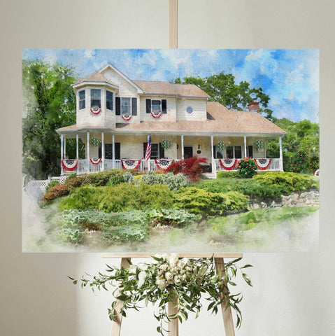 Realtor Closing Gift, Custom House Painting - FromPicToArt