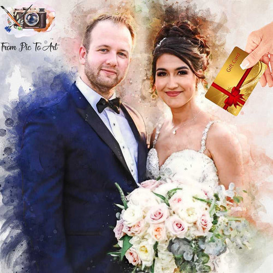 The perfect Gift Card for your unique Anniversary Gift and Wedding Gift - FromPicToArt