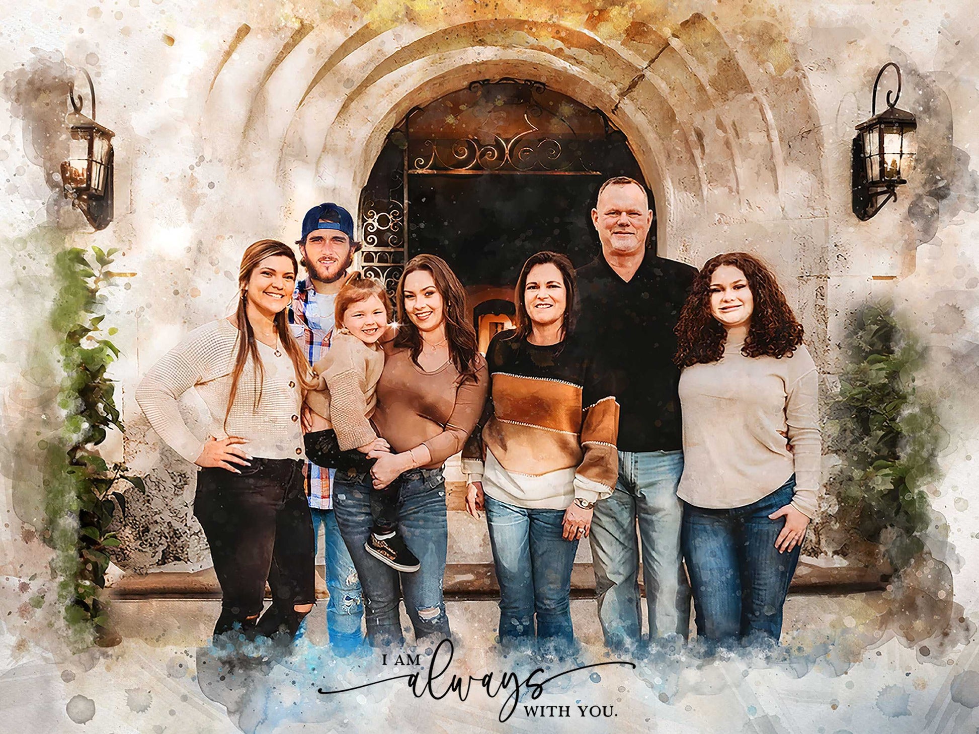 🌈Three Generation Painting | Family Portrait From Multiple Photos | Merge Different Photos | Add Person or Pet to Photo - FromPicToArt