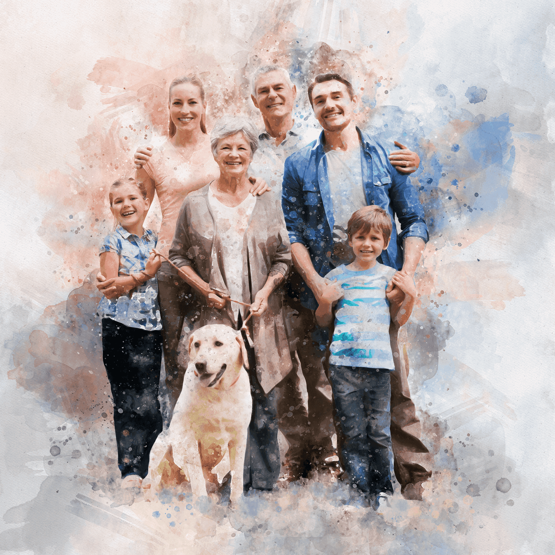Turn Photo into Painting | Personalized Family Painting from Photo - FromPicToArt