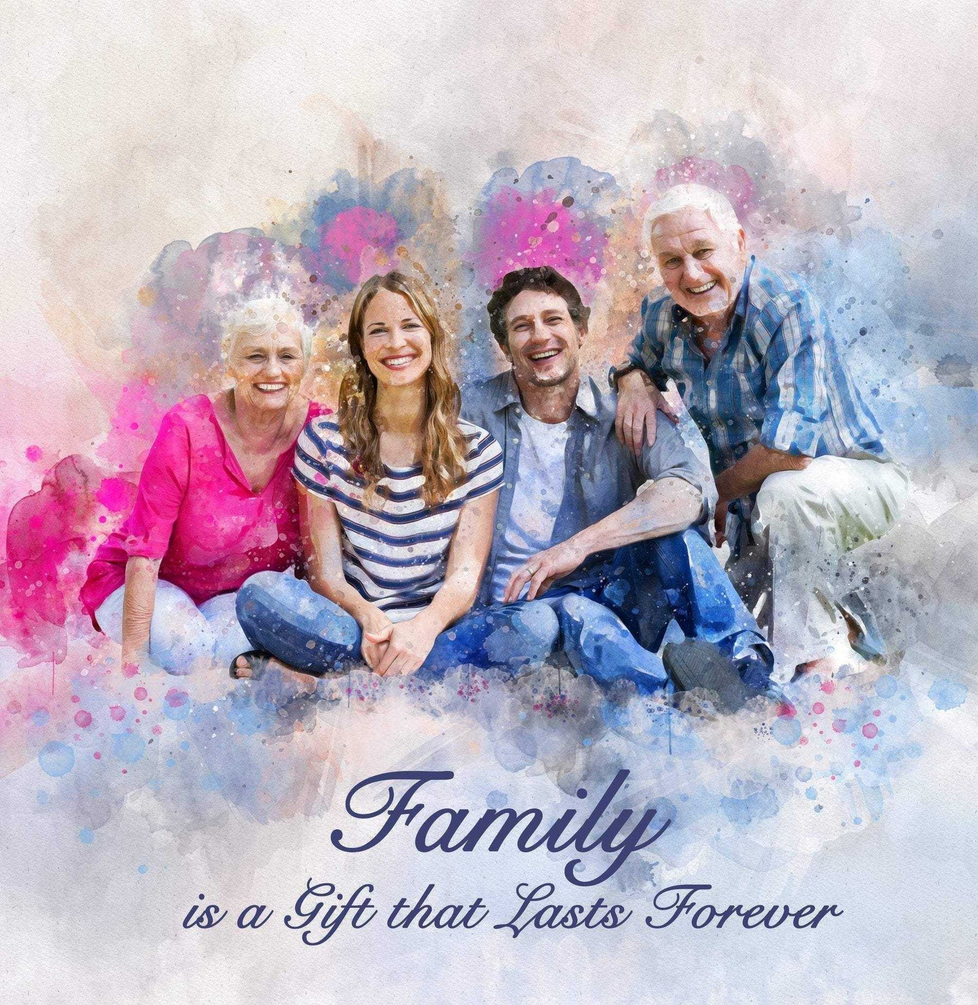 Turn Photo into Painting | Personalized Family Painting from Photo - FromPicToArt