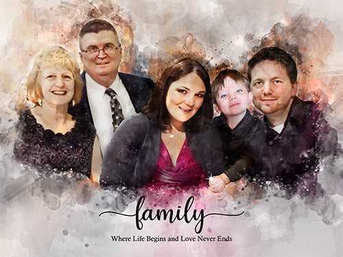 Turn Photo into Painting | Personalized Family Painting from Photo - FromPicToArt