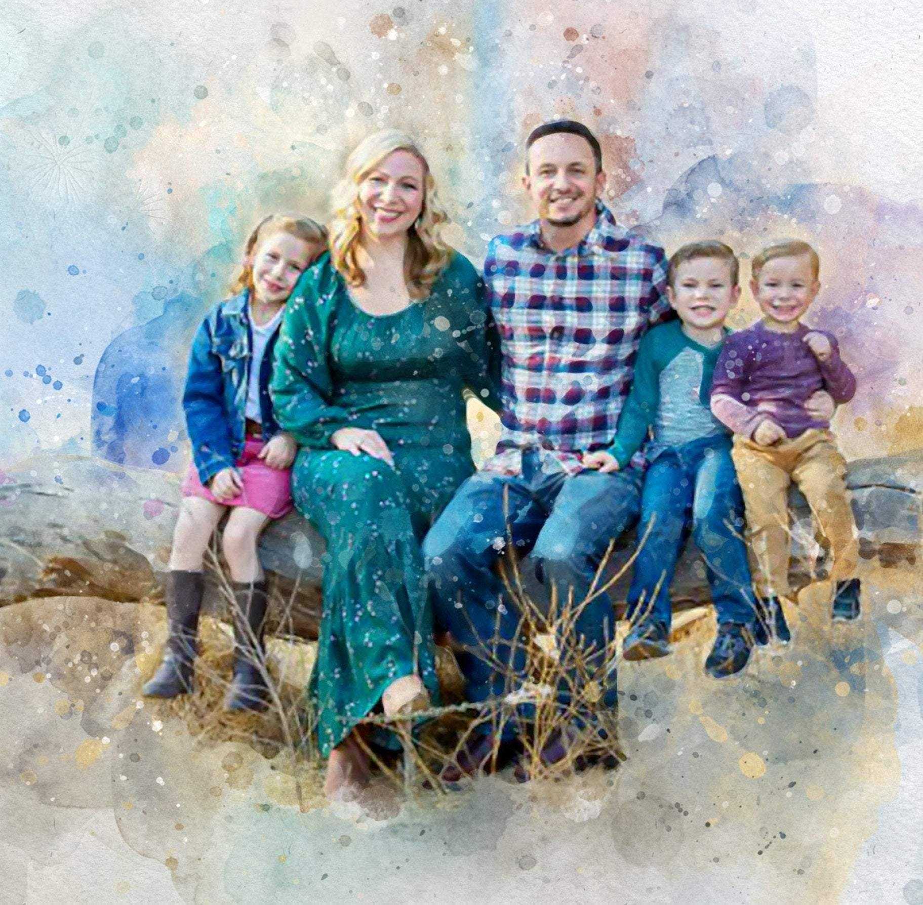Turn Photo into Painting | Personalized Family Painting from Photo - FromPicToArt