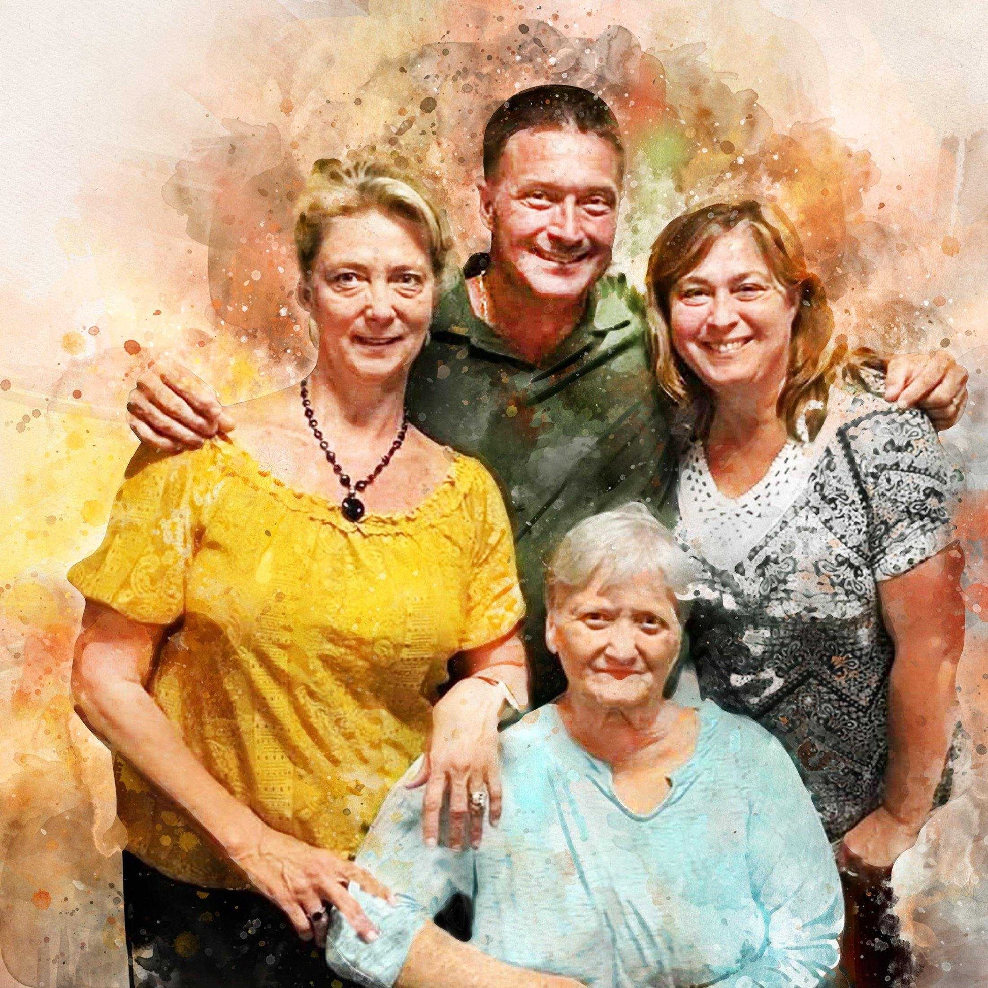 Turn Photo into Painting | Personalized Family Painting from Photo - FromPicToArt