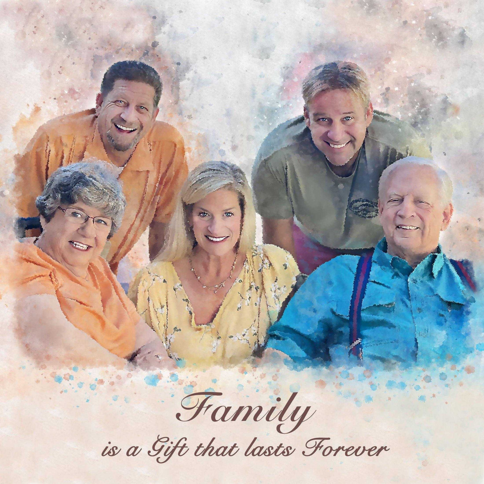 Turn Photo into Painting | Personalized Family Painting from Photo - FromPicToArt