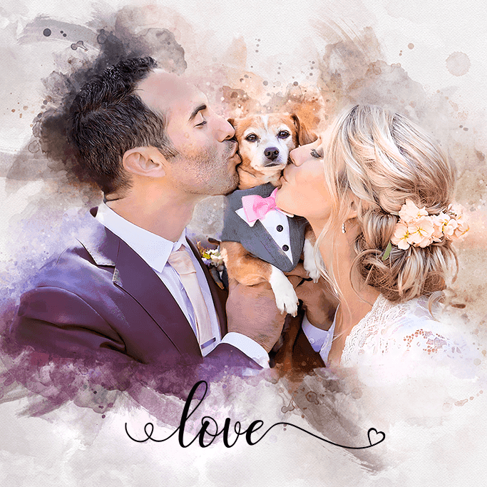 Turn Wedding Photo into Painting ❤️ Custom Portrait from Photo🎨🖌️ - FromPicToArt