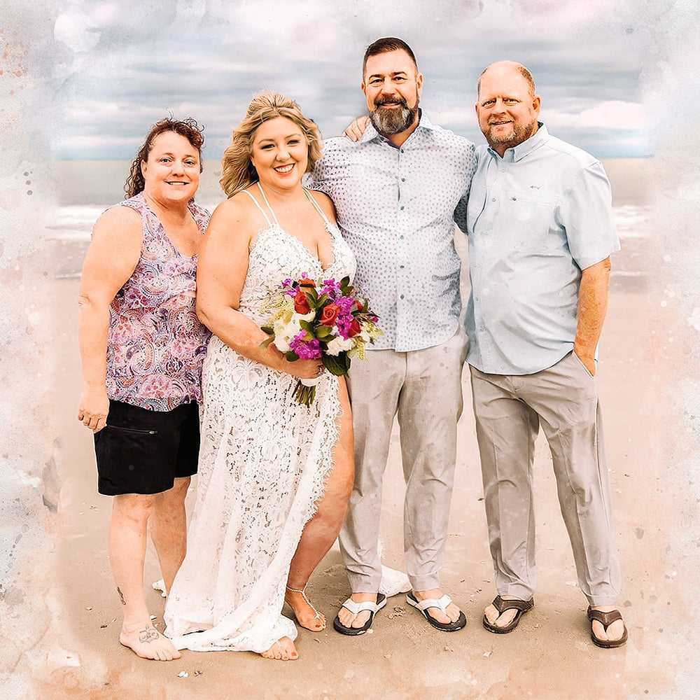 Turn Wedding Photo into Painting 🥂 🕊️ Custom Portrait from Photo🎨🖌️ - FromPicToArt