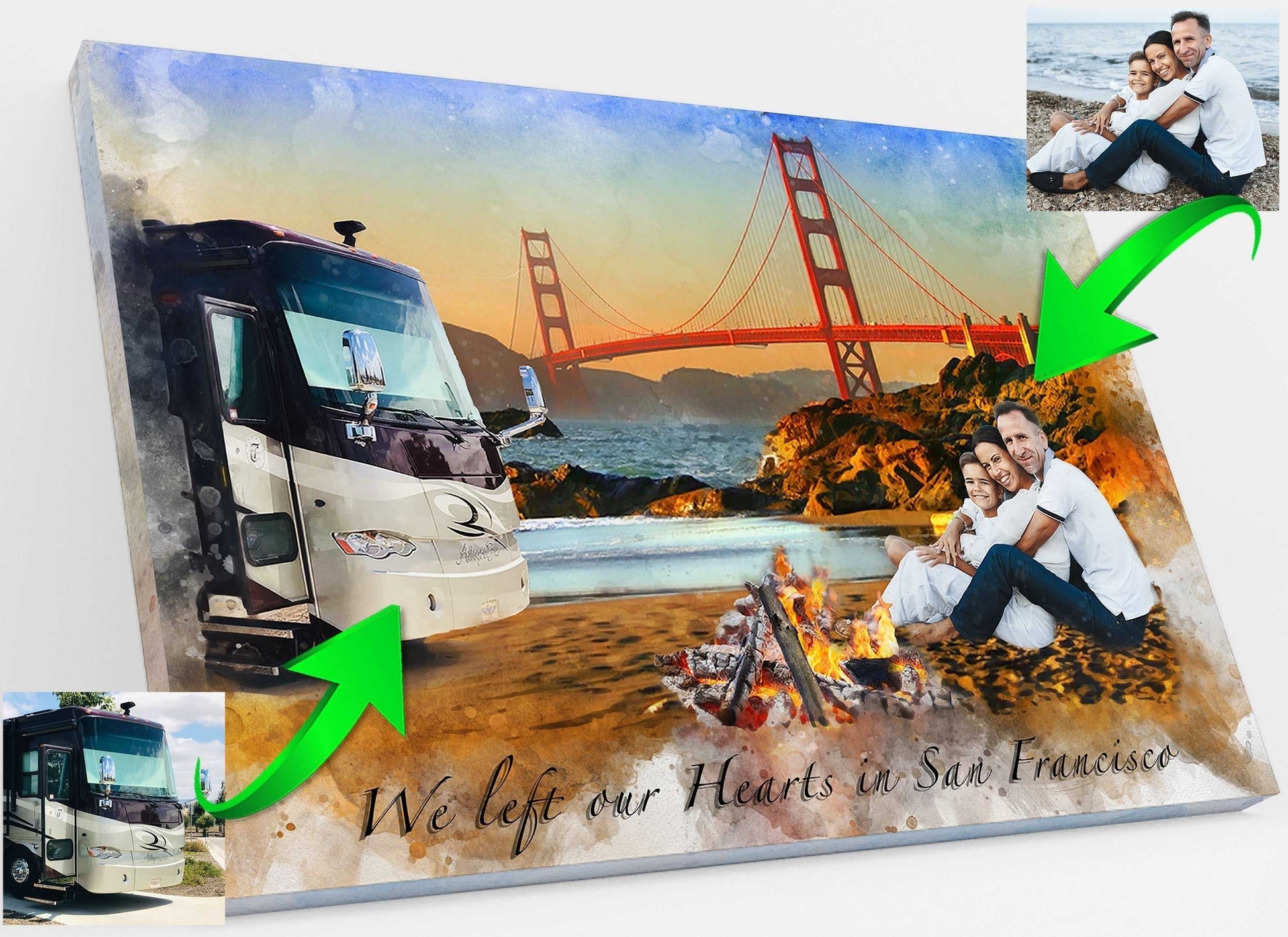We paint You and Your RV in Front of the Most Beautiful Landmarks in the US, such as the Joshua Tree National Park - FromPicToArt
