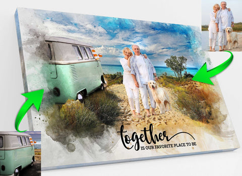 🏕️ Camper Decor | Camping gift Ideas | Gifts for RV Owners | Custom Portraits for Camping Lovers - FromPicToArt