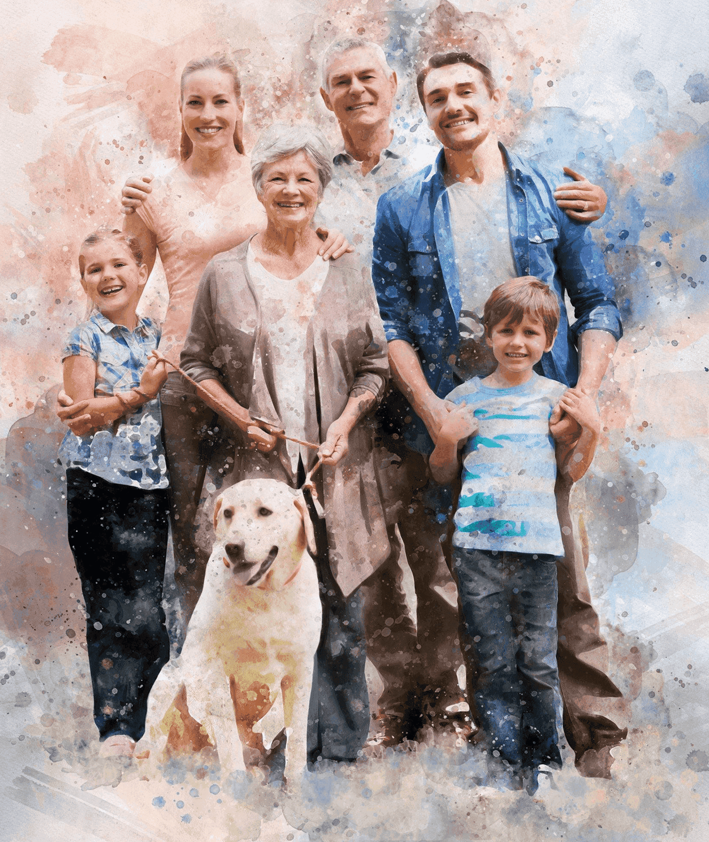 We Paint Your Life on Canvas, Custom Family Painting, Personalized Family Portrait Painting on Canvas - FromPicToArt