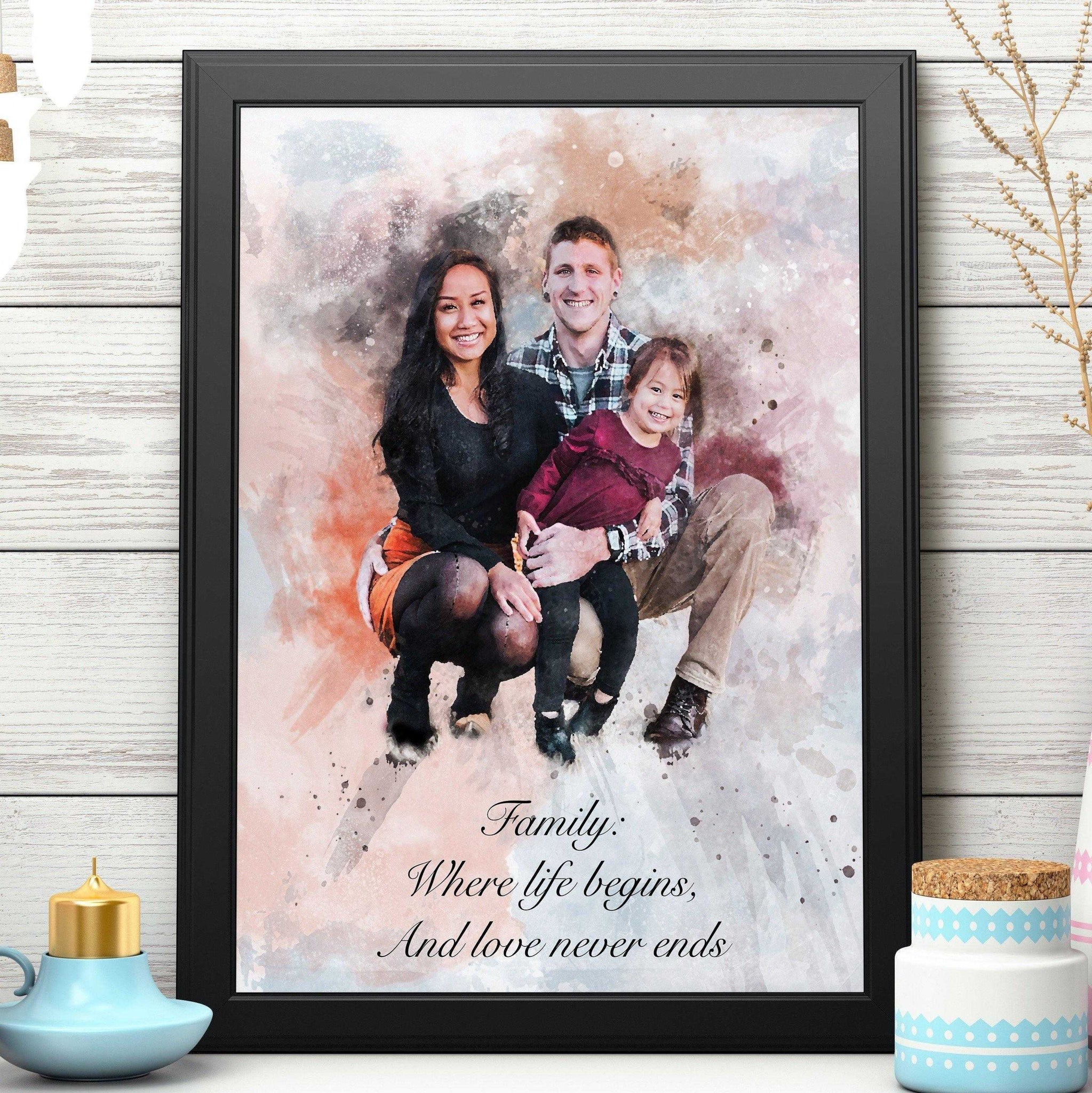 We Paint Your Life on Canvas, Custom Family Painting, Personalized Family Portrait Painting on Canvas - FromPicToArt
