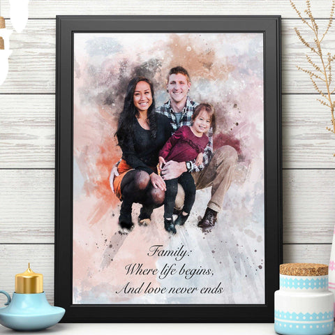 We Paint Your Life on Canvas, Custom Family Painting, Personalized Family Portrait Painting on Canvas - FromPicToArt