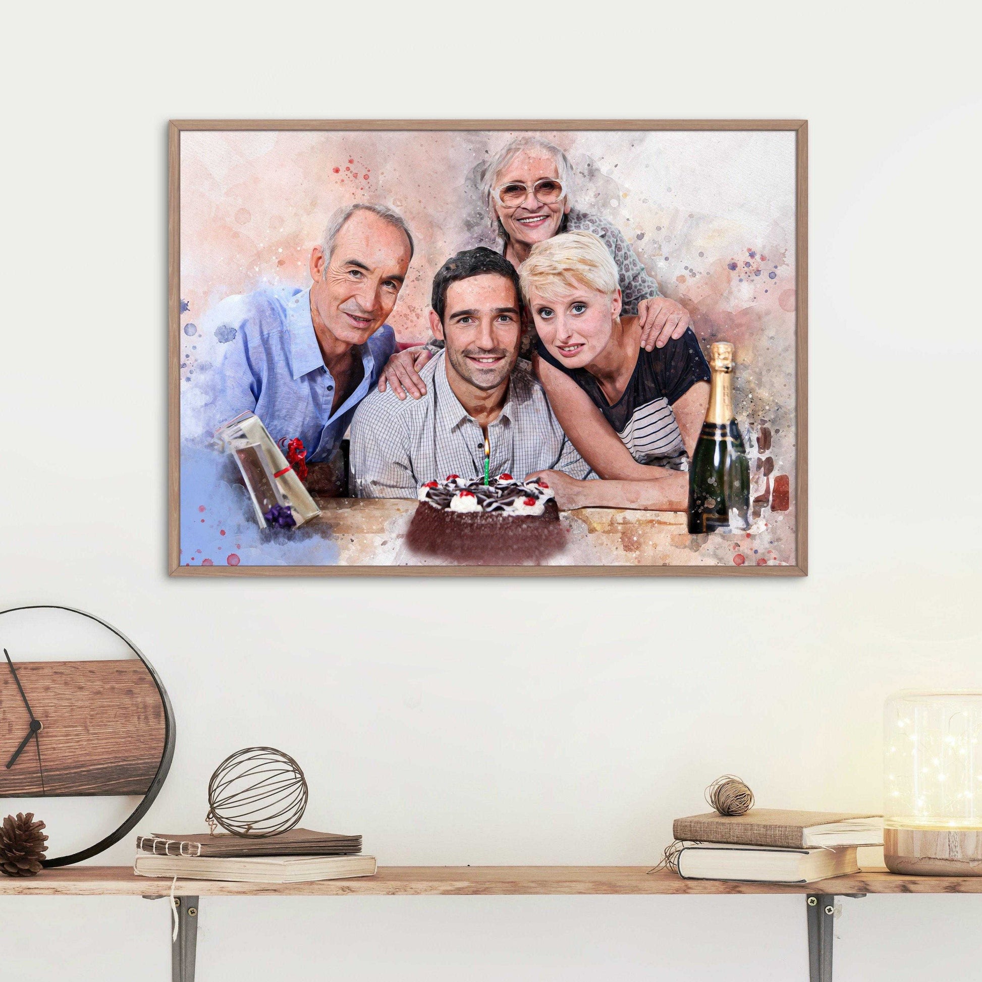 We Paint Your Life on Canvas, Custom Family Painting, Personalized Family Portrait Painting on Canvas - FromPicToArt