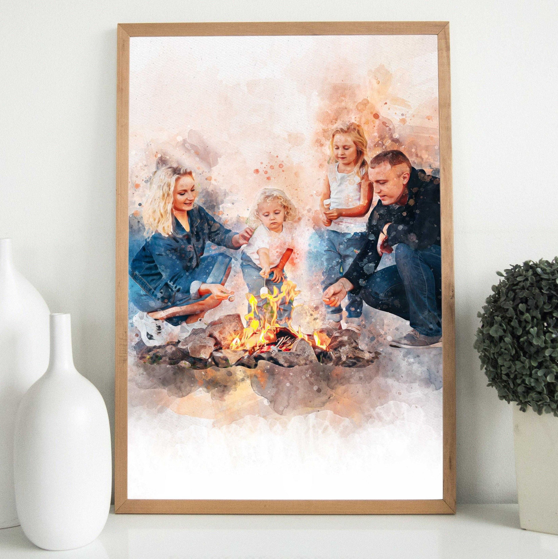 We Paint Your Life on Canvas, Custom Family Painting, Personalized Family Portrait Painting on Canvas - FromPicToArt