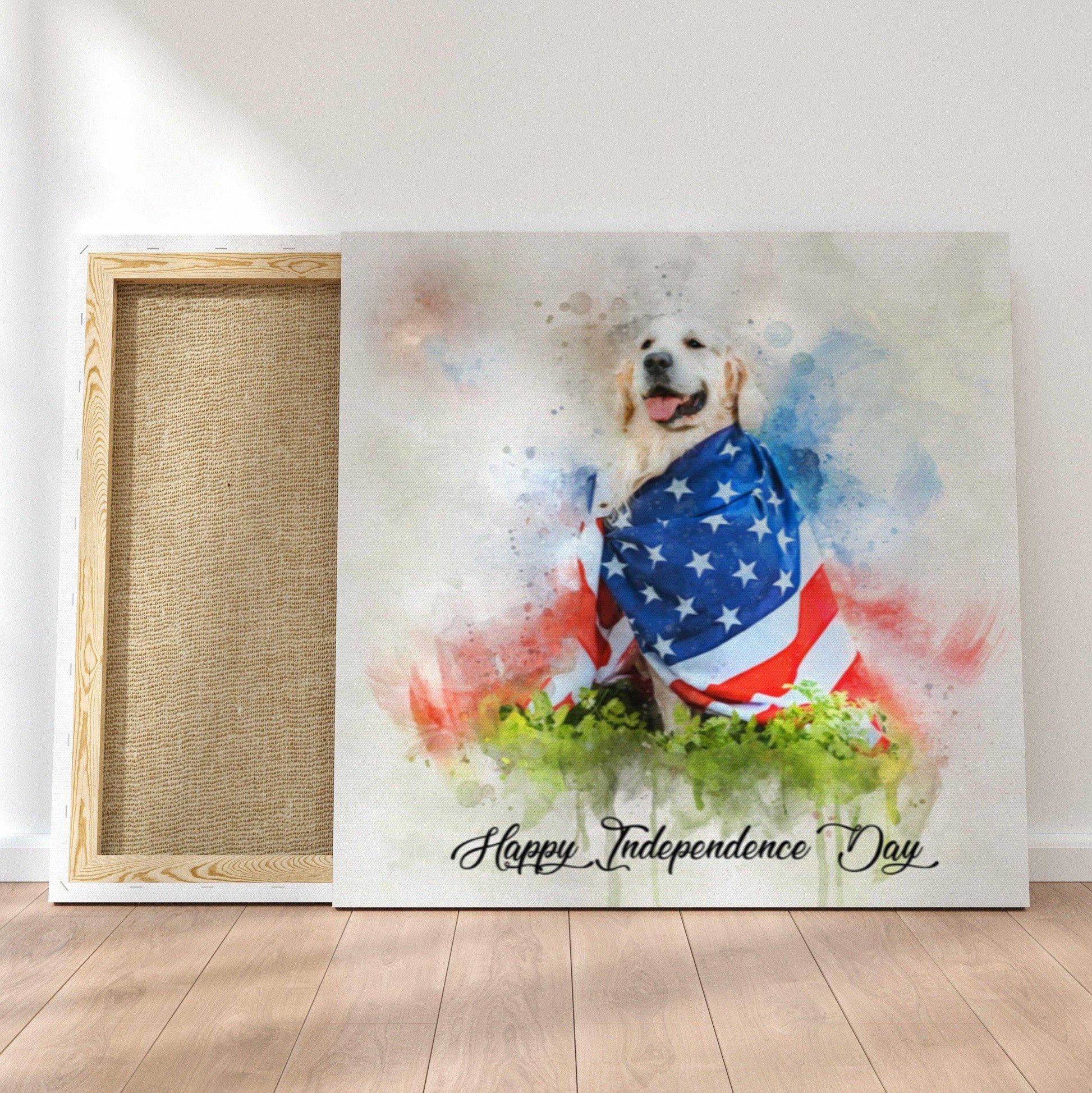 Welcome Home Gift Painting for Daddy, Patriotic Painting, Welcome Home Gift for Him, Personalized Portrait on Canvas - FromPicToArt